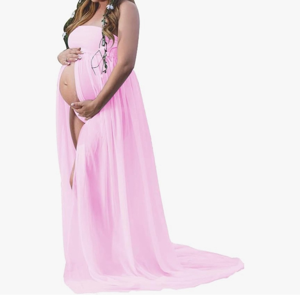 Womens strapless photoshoot maternity dress